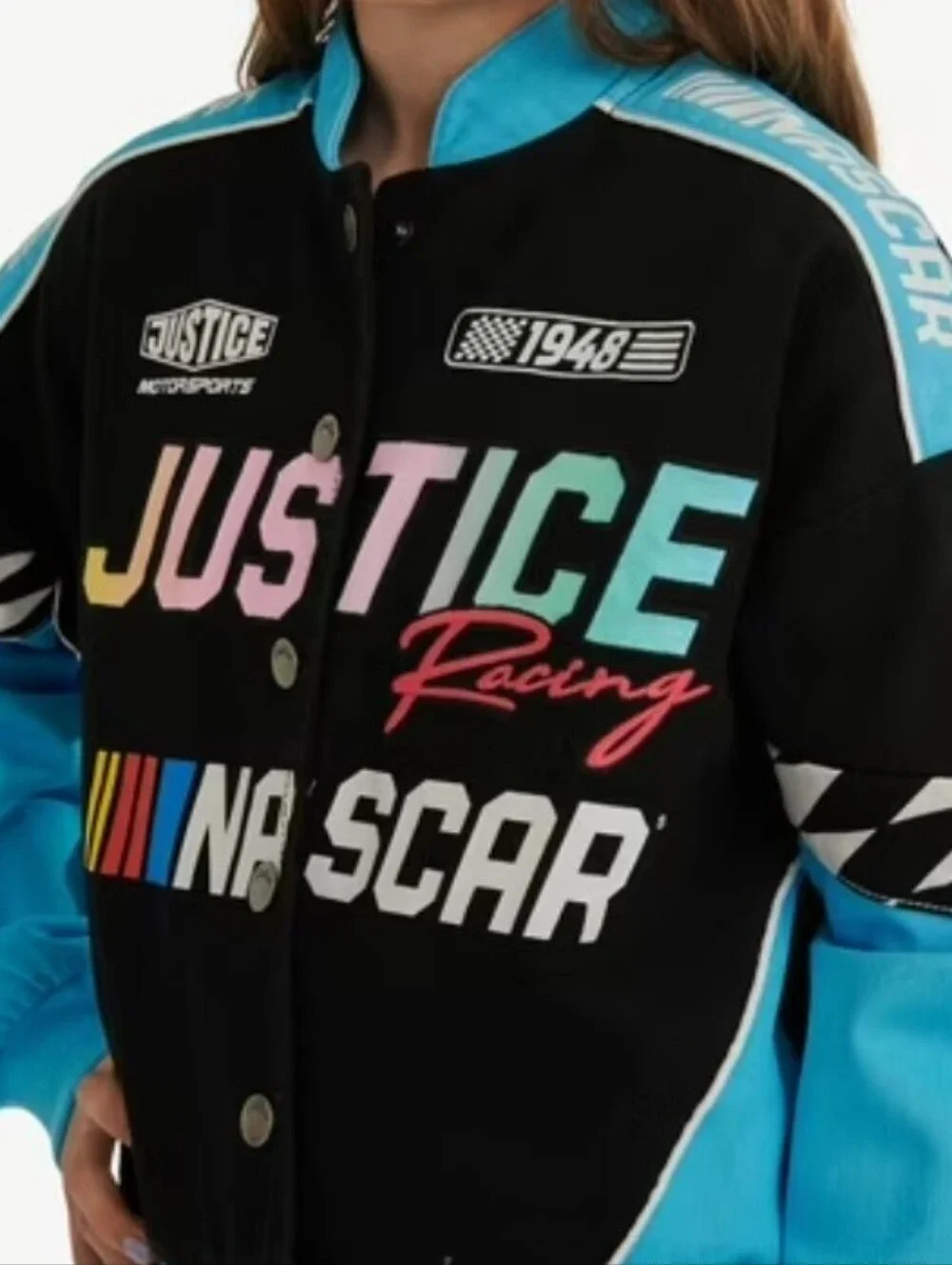 Justice Girl's NASCAR X Justice Collab Racing Jacket,